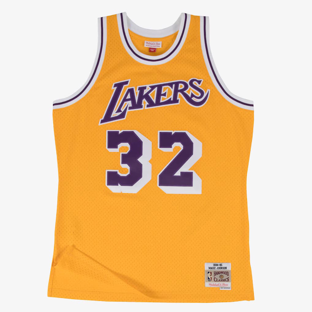 Magic Johnson Los Angeles Lakers 1984-85 Gold Swingman Player Jersey