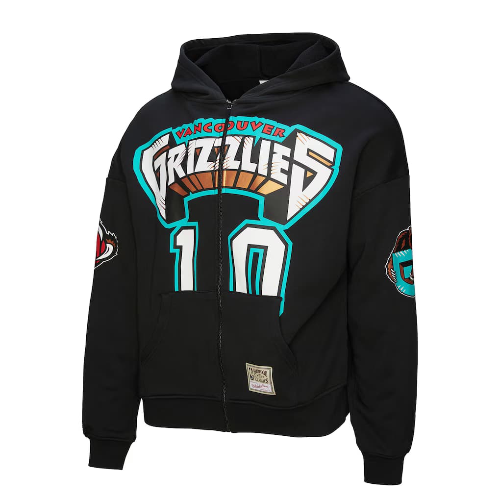 Mike Bibby Vancouver Grizzlies Black Hardwood Classics Maxxed Out Full-Zip Hoodie